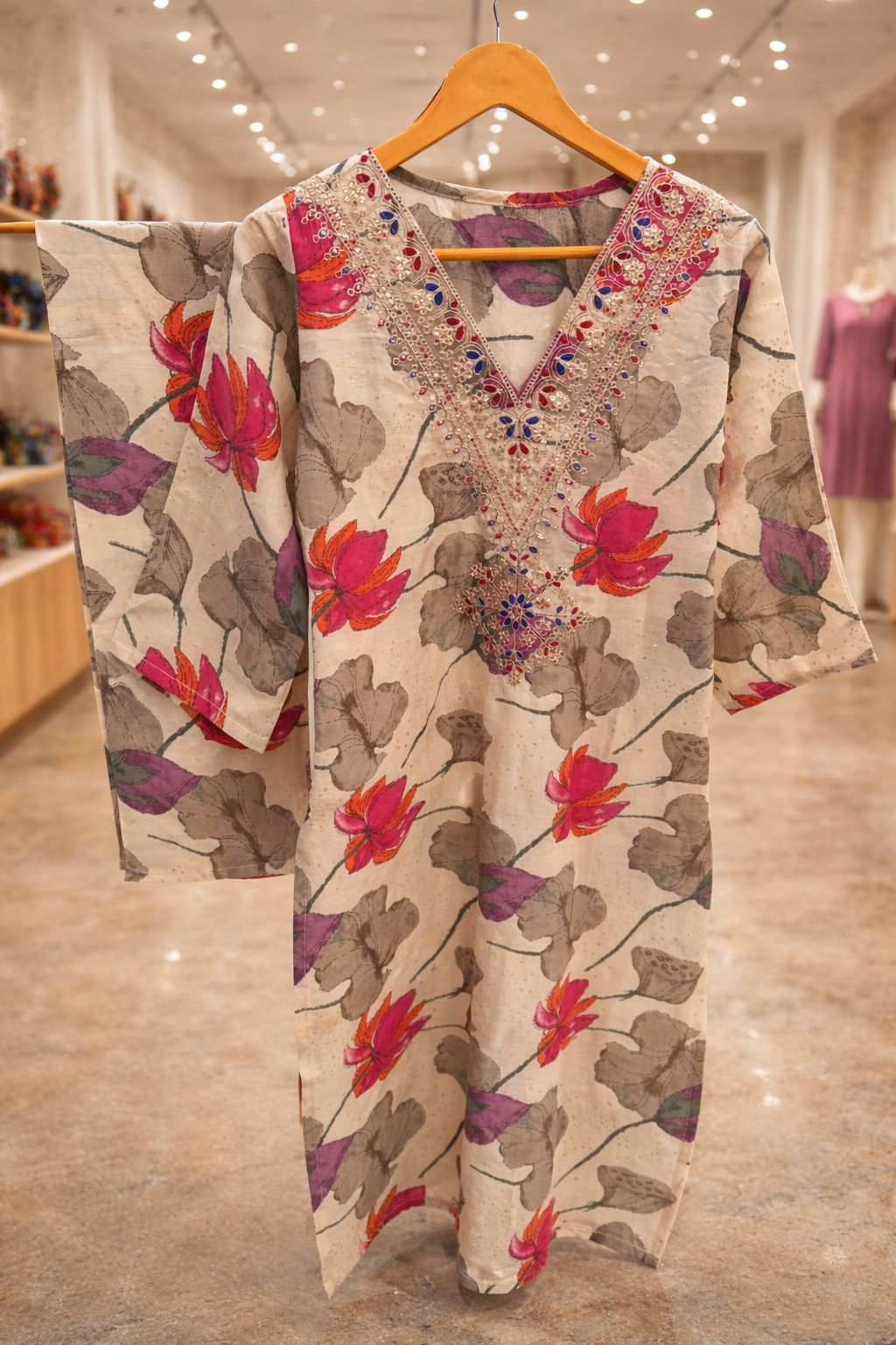 D'MAYE  Beige Lotus Co-Ord Set