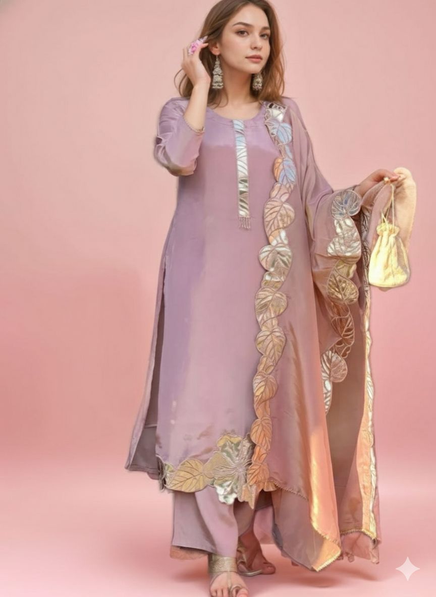 D'MAYE Onion pink Tissue shimmer party suit set