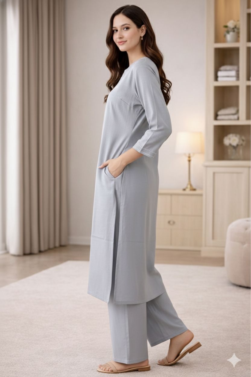 D'MAYE Serene Ease Lounge Kurta Set