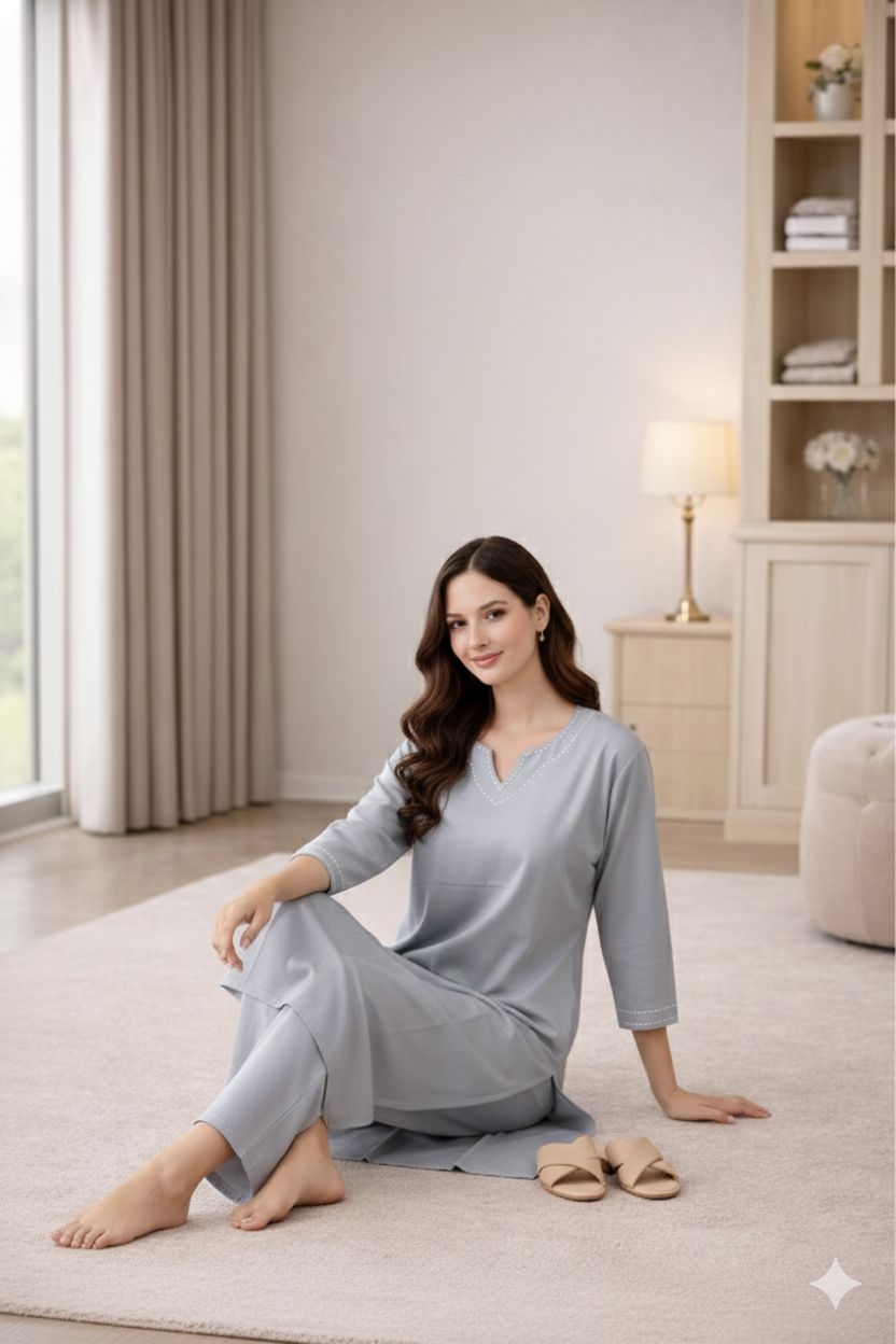 D'MAYE Serene Ease Lounge Kurta Set