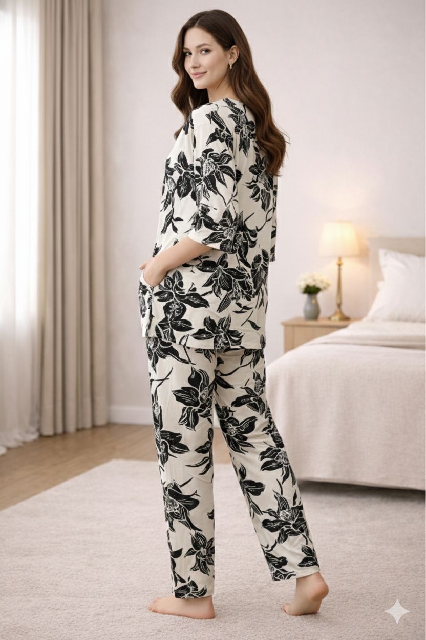 D'MAYE midnight bloom lounge coord set