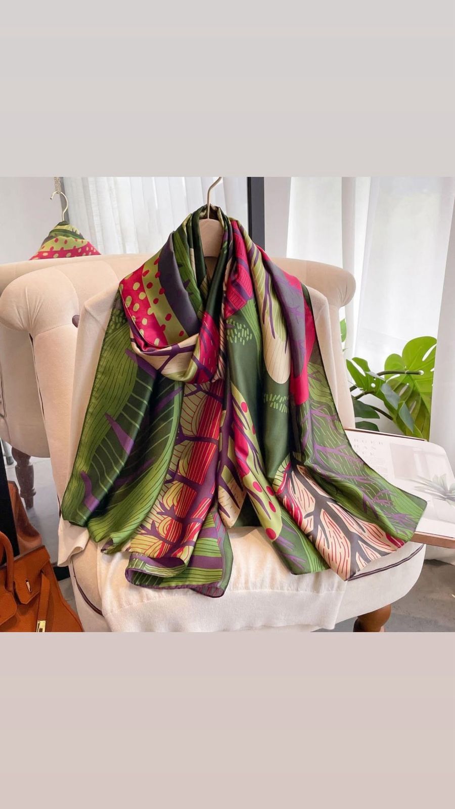 D'MAYE Botanical Luxe Satin Scarf