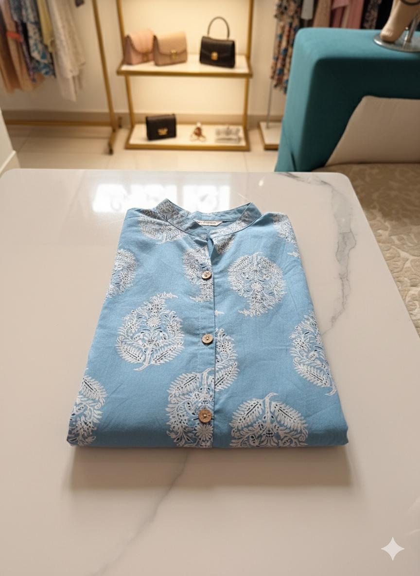 D'MAYE  Sky Bloom Printed Kurta Set
