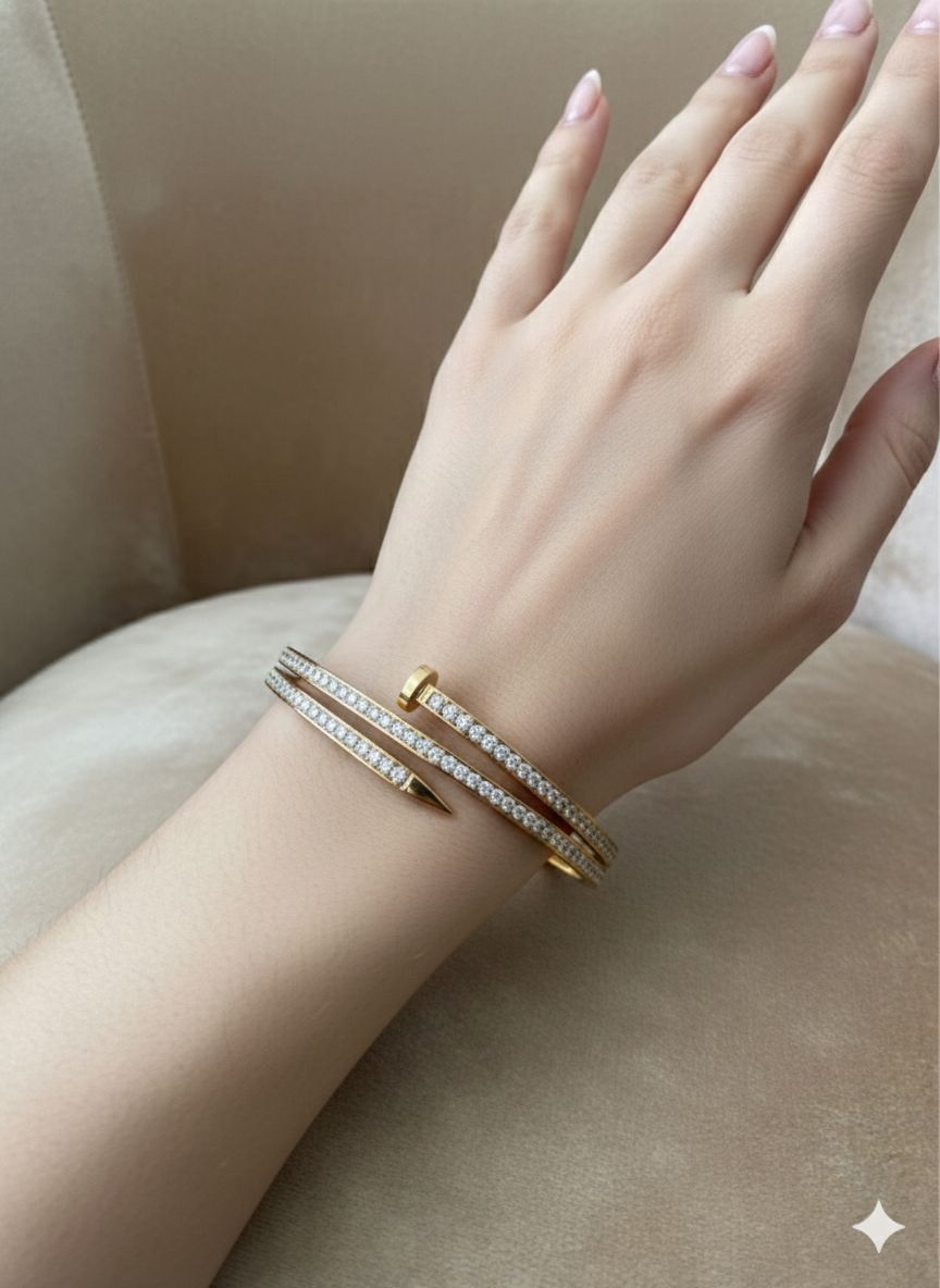 D’MAYE Crystal Nail Cuff Bracelet