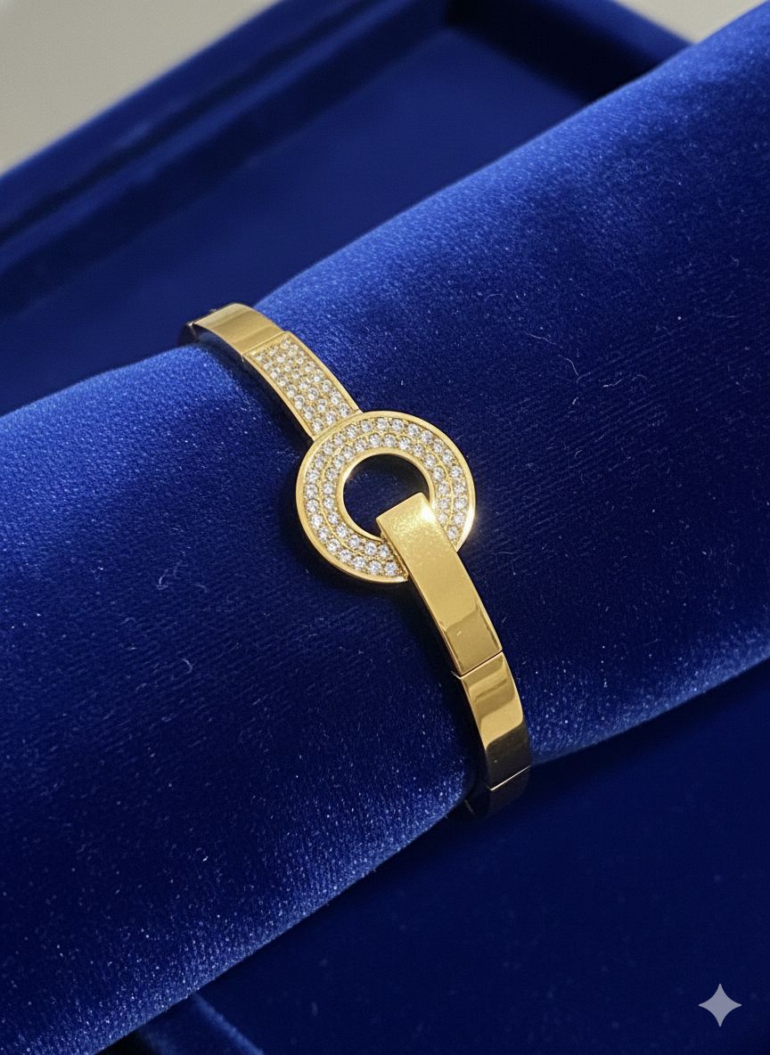 D’MAYE Halo Crystal Gold Bracelet
