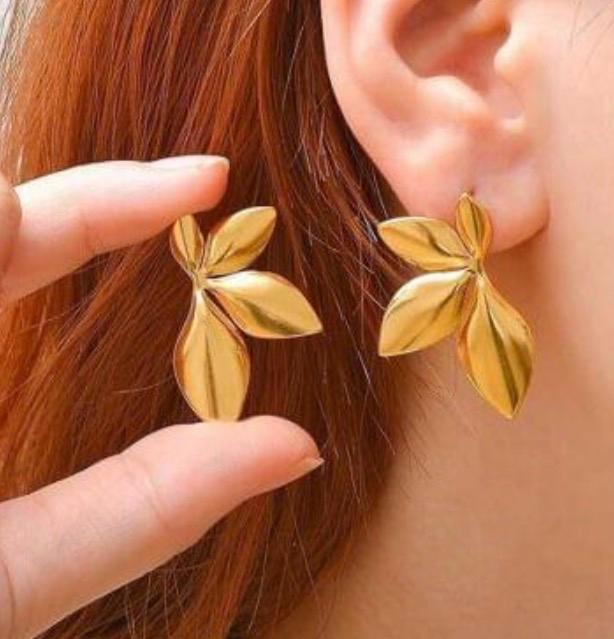 Gold Leaf Earrings for Women | Minimal Statement Jewelry | D’MAYE