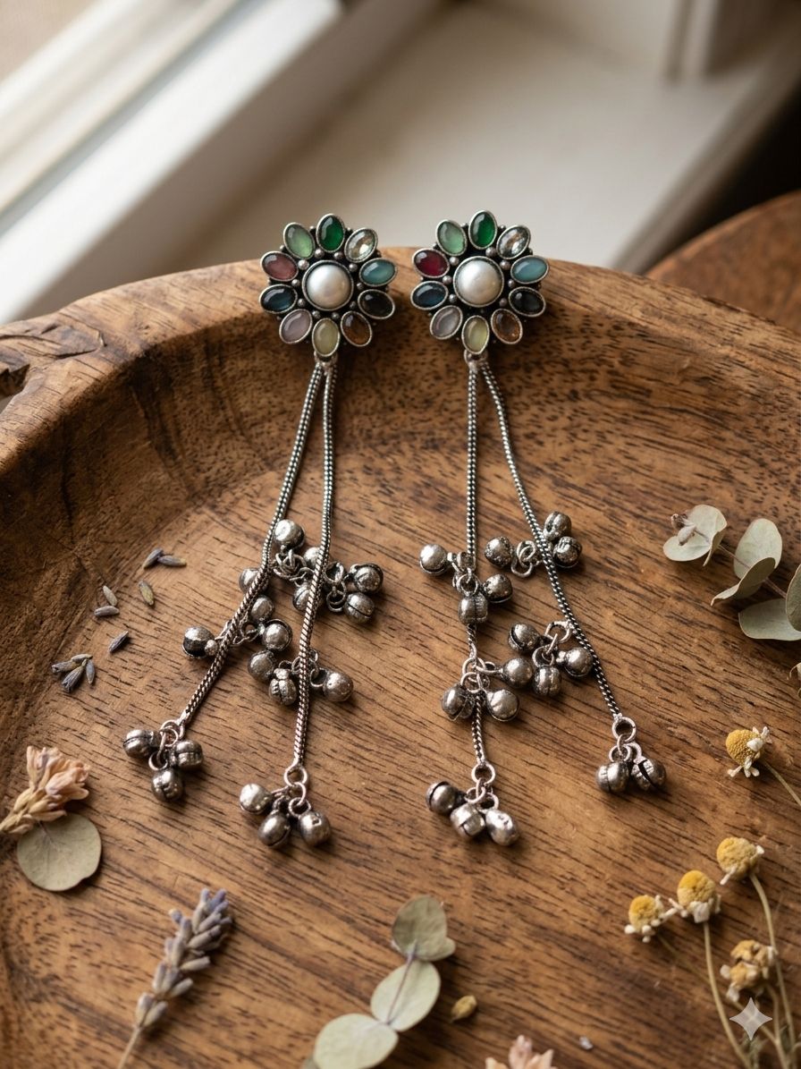 Kashmiri Earrings with Ghungroo Drops/D'MAYE