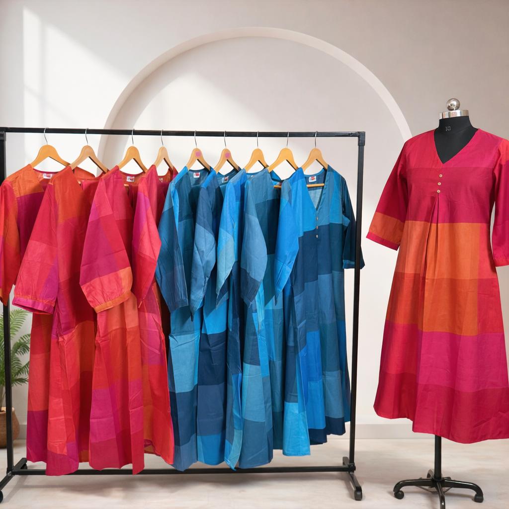 D'MAYE Colour block Kurta Set with Straight Pants