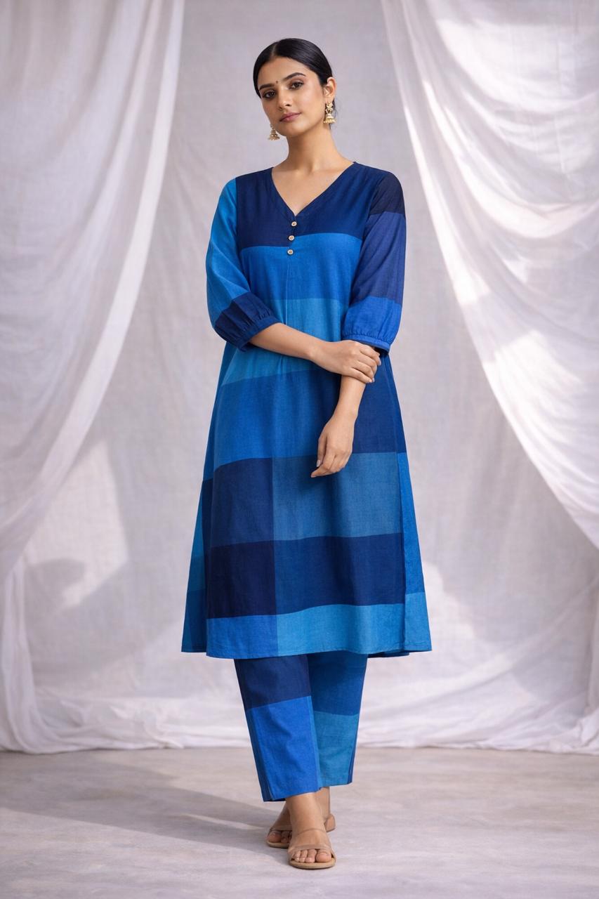 D'MAYE Colour block Kurta Set with Straight Pants