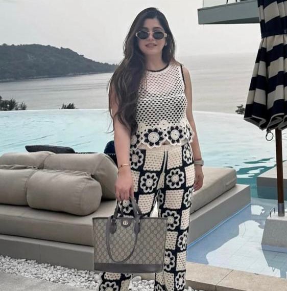 D'MAYE Monochrome Crochet Floral Co-ord Set