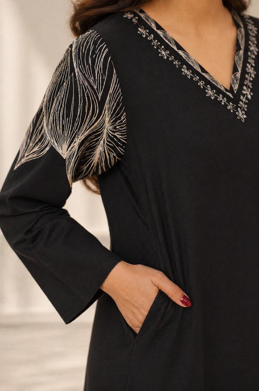 D'MAYE Black Printed Kurta Pant Set for Women