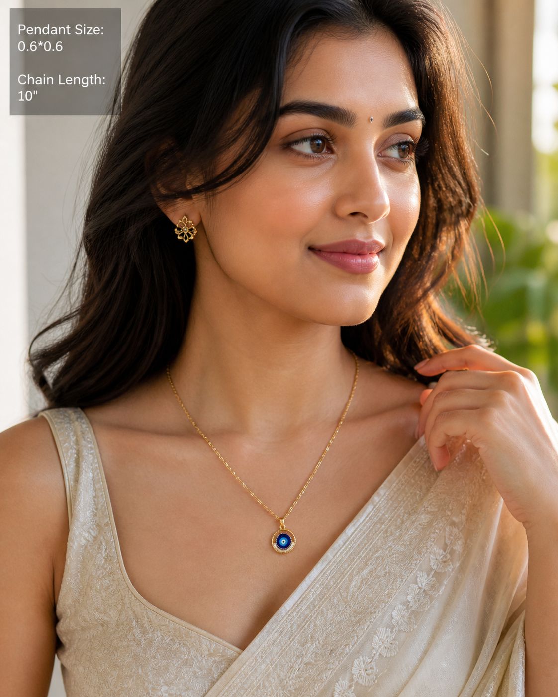 D’MAYE Evil Eye Anti-Tarnish Gold Pendant Necklace