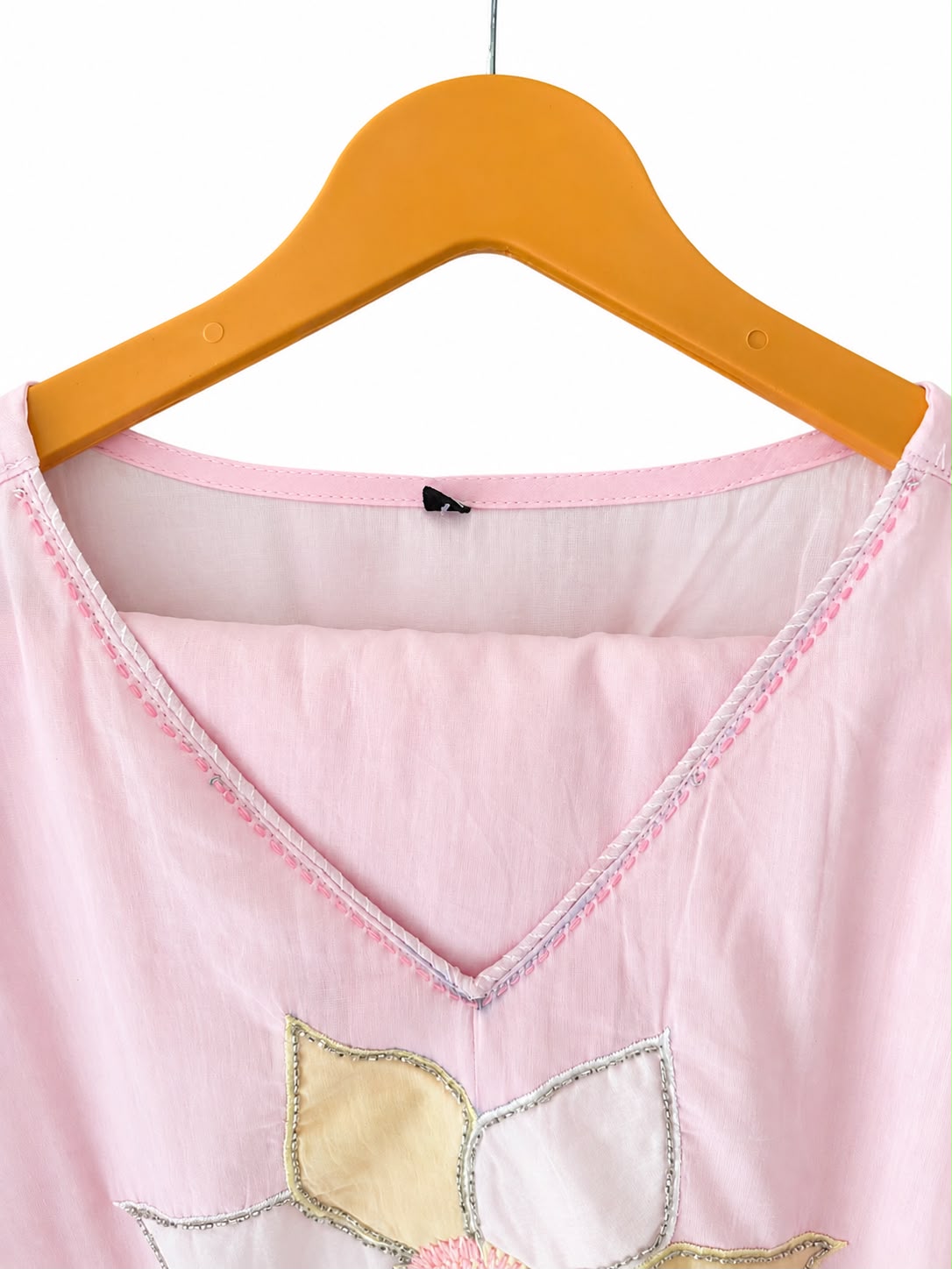 Women's Premium Pink Cotton Floral Appliqué Co-Ord Set | Elegant Summer Kurta Pant Set