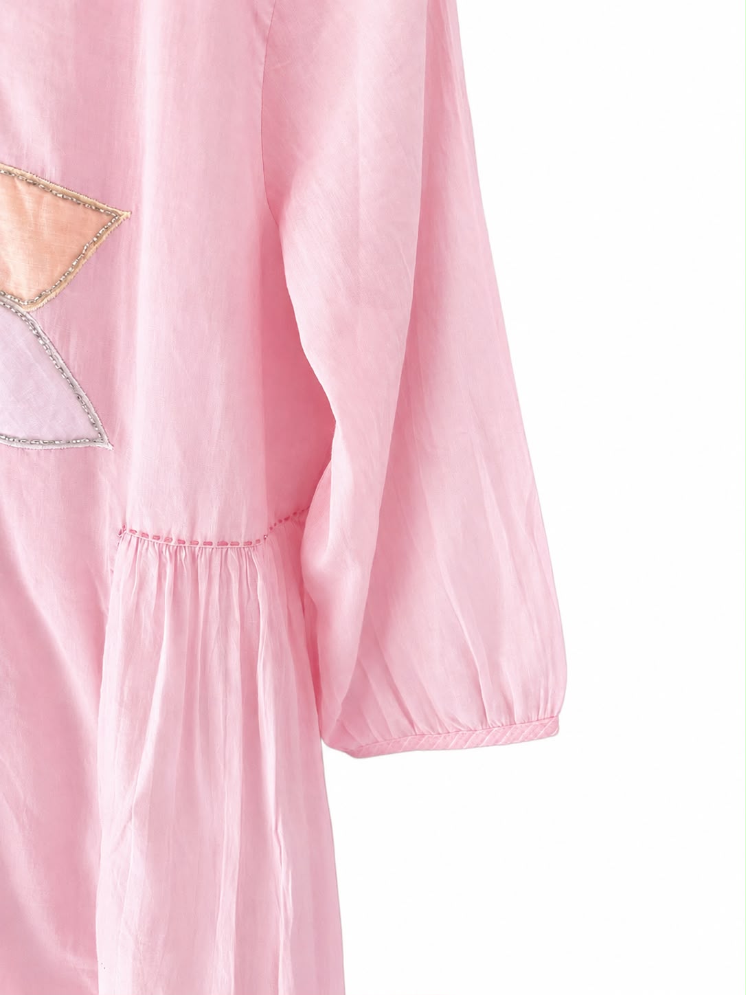 Women's Premium Pink Cotton Floral Appliqué Co-Ord Set | Elegant Summer Kurta Pant Set