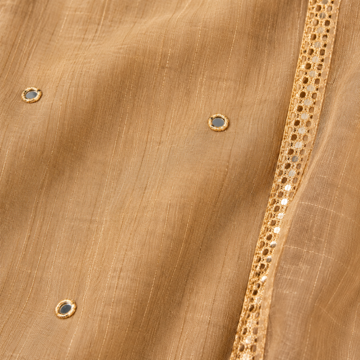 Soft golden Embroidered Kurta Pant Set with Dupatta