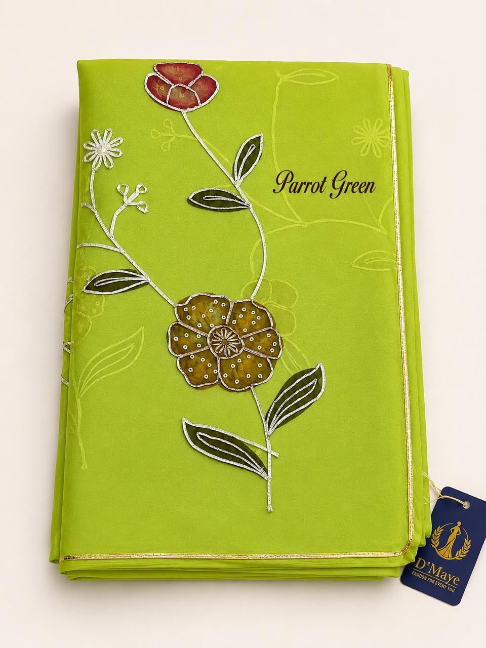 Handpainted Floral Saree – Available in 6 Beautiful Shades