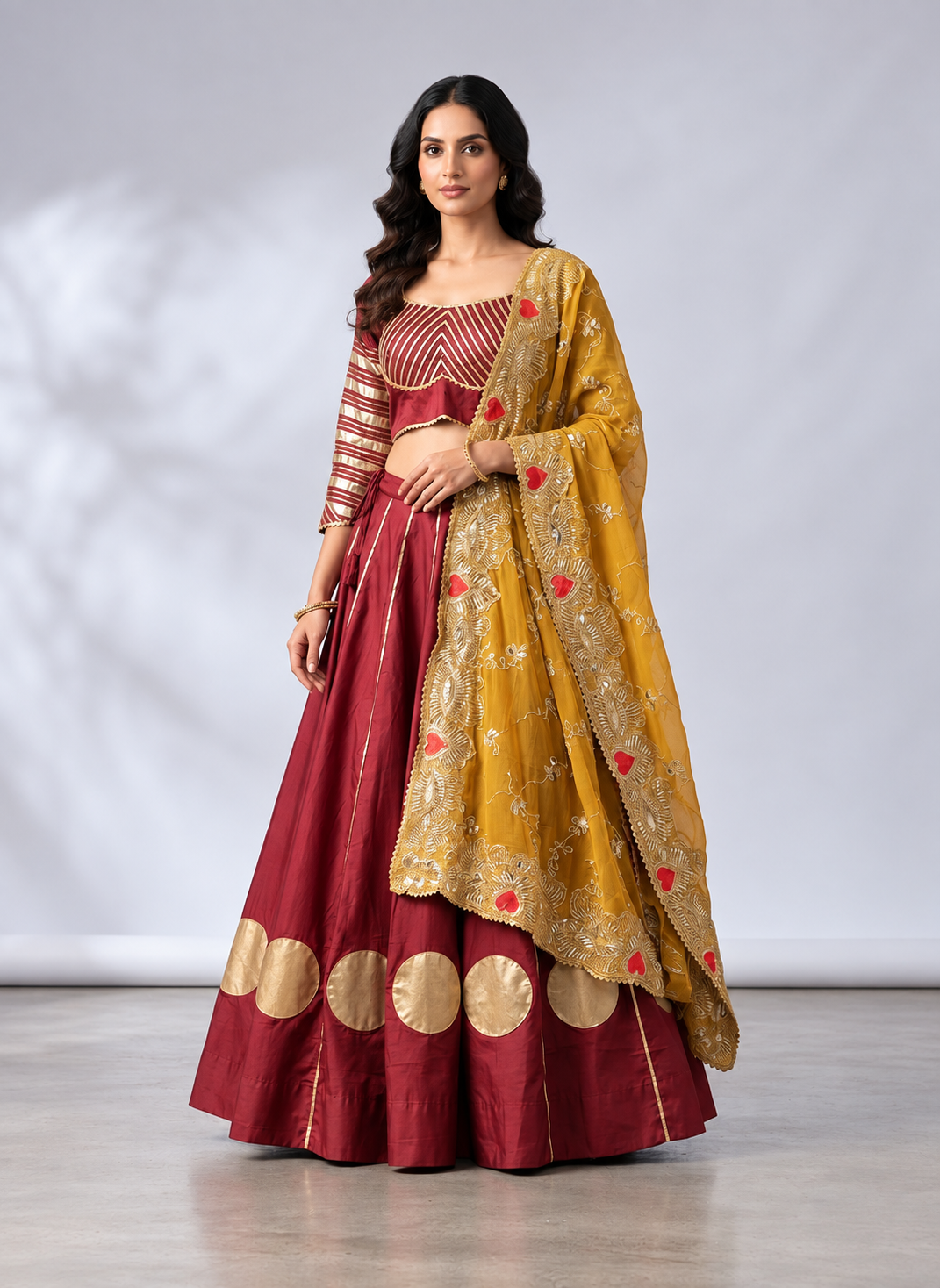 Designer Chaniya Choli with Embroidered Purple Dupatta – Available in 4 Colours