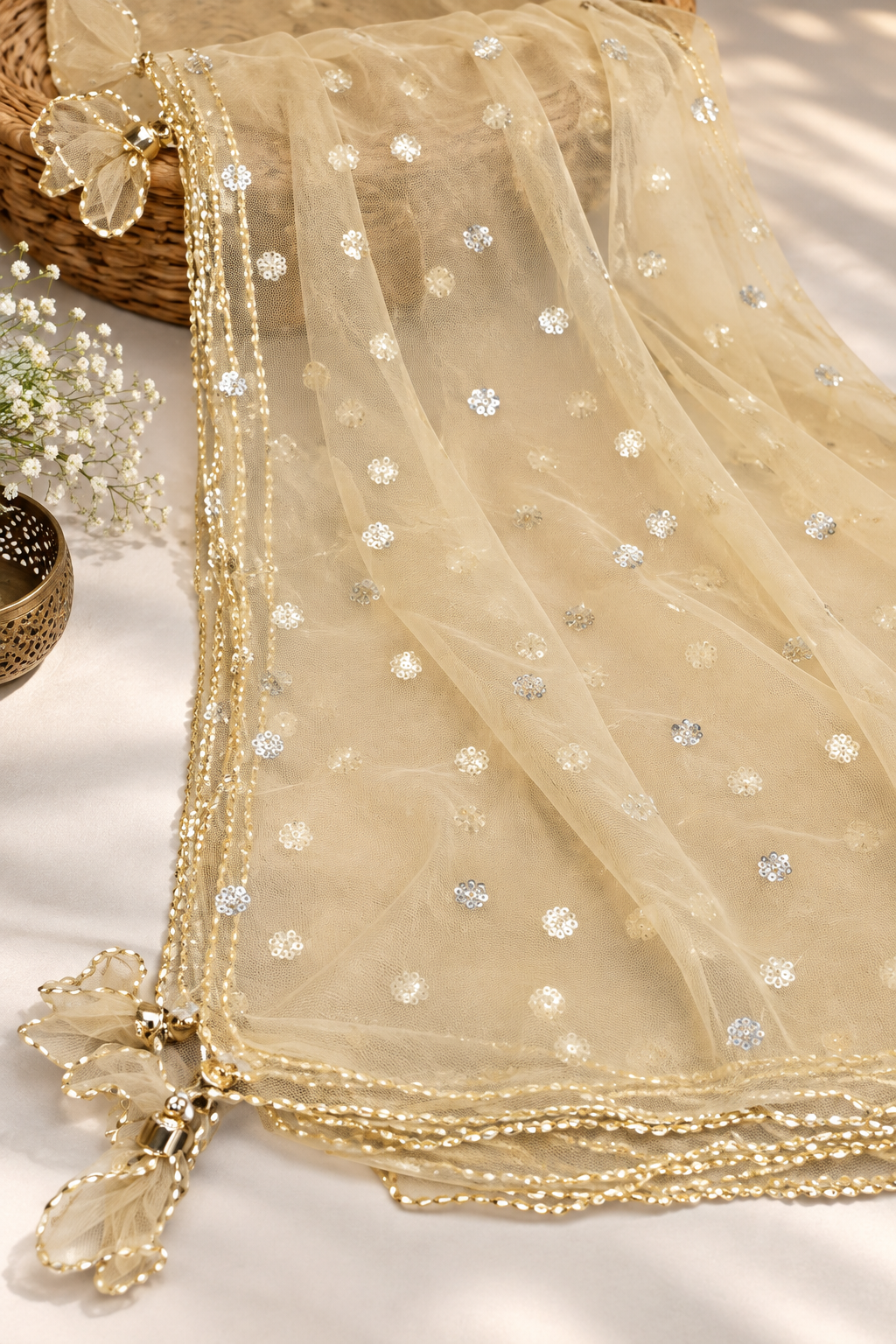 Elegant Plain Navratri Chaniya Choli with Gota Patti Border – Available in 5 Colours | D’MAYE