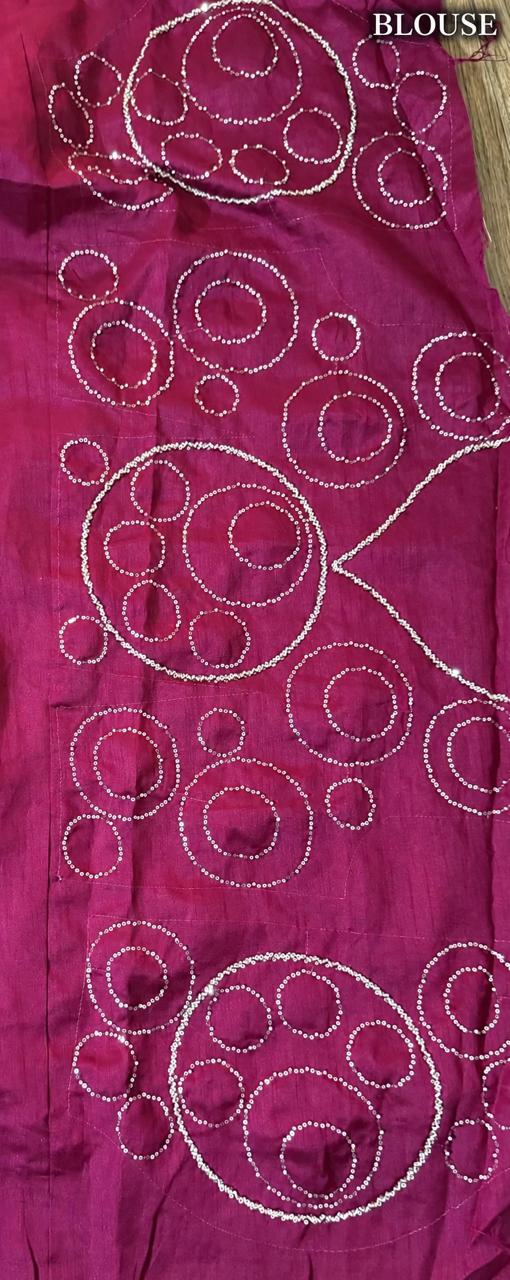 Pastel Pink Designer Saree with Silver Work