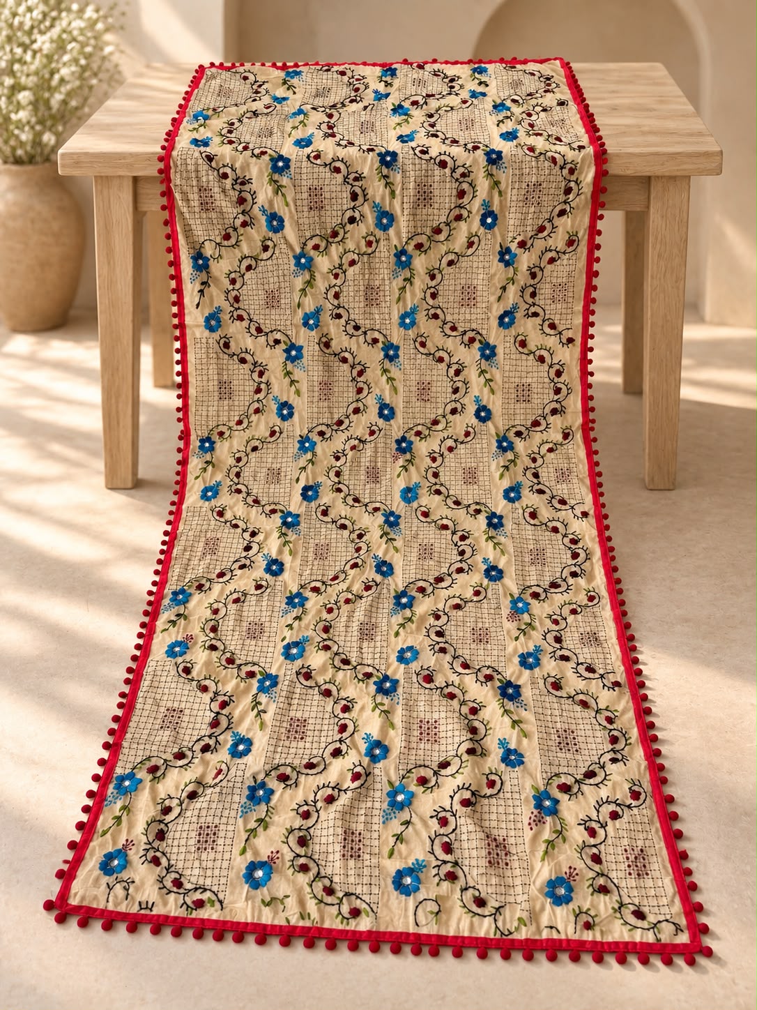 Designer Floral Embroidered Dupatta for Women – Multicolour Collection